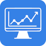 Data-driven analytics graphic on computer screen, representing Klouded's focus on optimizing performance and effective outcomes in digital marketing and IT services.